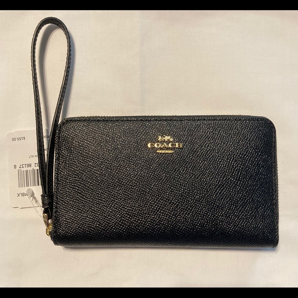 NWT Coach Leather Phone Wallet Wristlet.